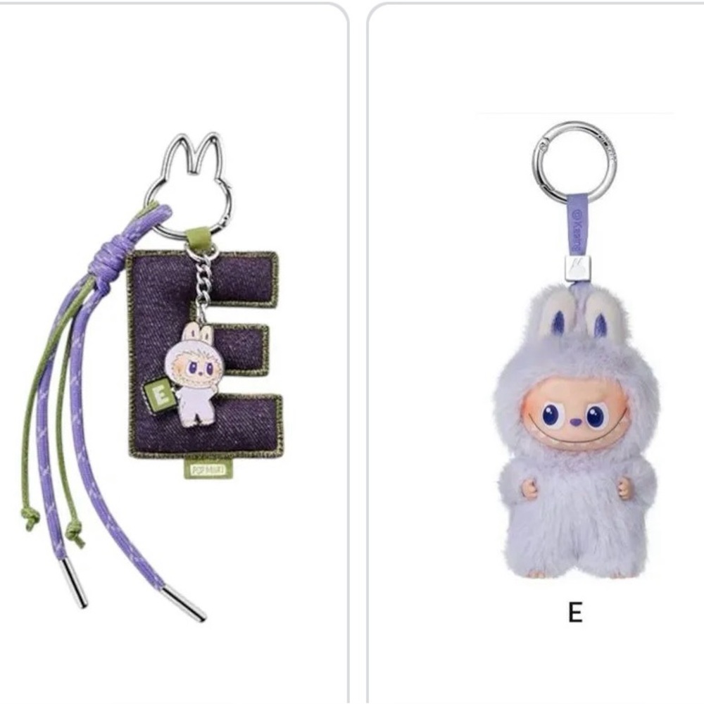 Labubu Pin for Love Series-Vinyl Plush Pendant AND Letter Pendant - E